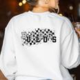 Bulldogs School Spirit Bulldog Pride Checkered Teacher Women's Sweatshirt Back Print White Bulldogs School Spirit Bulldog Pride Checkered Teacher Women's Sweatshirt Back Print White