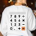 Calculator Easy Halloween Costume For Math Teacher Women's Sweatshirt Back Print White Calculator Easy Halloween Costume For Math Teacher Women's Sweatshirt Back Print White