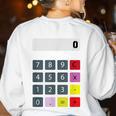 Calculator Math Teacher Halloween Costumes Women Men Adults Women's Sweatshirt Back Print White