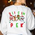 All Is Calm Just Kidding This Is Pre-K Christmas Teacher Women's Sweatshirt Back Print White