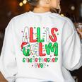 All Calm Said No Teacher Teacher Christmas Lights Women's Sweatshirt Back Print White All Calm Said No Teacher Teacher Christmas Lights Women's Sweatshirt Back Print White