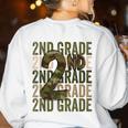 Camo Team 2nd Grade Squad Back To School Teacher Kids Boys Women's Sweatshirt Back Print White
