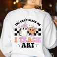 You Can't Scare Me I Teach Art Retro Teacher Ghost Halloween Women's Sweatshirt Back Print White