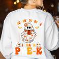 You Cant Scare Me I Teach Pre-K Teacher Halloween Women's Sweatshirt Back Print White