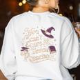 You Can't Scare Me I Teach Preschool Teacher Halloween Witch Women's Sweatshirt Back Print White You Can't Scare Me I Teach Preschool Teacher Halloween Witch Women's Sweatshirt Back Print White