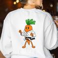 Carrate Karate Carrot Student Teacher Trainee Trainor Women's Sweatshirt Back Print White