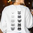 Cat Themed Artist Value Scale Educational Art Teacher Women's Sweatshirt Back Print White Cat Themed Artist Value Scale Educational Art Teacher Women's Sweatshirt Back Print White