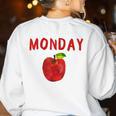 Caterpillar Friday Fruit Kindergarten Teacher Men Women Kids Women's Sweatshirt Back Print White Caterpillar Friday Fruit Kindergarten Teacher Men Women Kids Women's Sweatshirt Back Print White