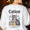 Cation Shirt Cat Science Chemistry Teacher Chemist Pun Women's Sweatshirt Back Print White