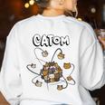 Catom Science Teacher Chemistry Lover Physics School Cat Women's Sweatshirt Back Print White Catom Science Teacher Chemistry Lover Physics School Cat Women's Sweatshirt Back Print White