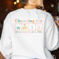Changing The World Science Of Reading Women Men -Adults Dyslexia Teacher Women's Sweatshirt Back Print White Changing The World Science Of Reading Women Men -Adults Dyslexia Teacher Women's Sweatshirt Back Print White