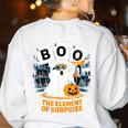 Chemistry Boo Ghost Element Of Surprise Science Teacher Tee Women's Sweatshirt Back Print White Chemistry Boo Ghost Element Of Surprise Science Teacher Tee Women's Sweatshirt Back Print White