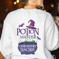 Chemistry Teacher Halloween Shirt School POTION MASTER Women's Sweatshirt Back Print White Chemistry Teacher Halloween Shirt School POTION MASTER Women's Sweatshirt Back Print White