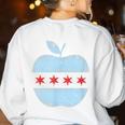 Chicago Flag Teacher School Cute Women's Sweatshirt Back Print White