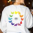 Chicken Themed Color Wheel Educational Art Teacher Artist Men Women Girls Kids Women's Sweatshirt Back Print White