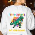 Childcare Providersaurus Daycare Teachers Women's Sweatshirt Back Print White Childcare Providersaurus Daycare Teachers Women's Sweatshirt Back Print White