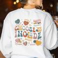 Choose To Include Inclusion Matters Autism Awareness Teacher Men Women Girls Kids Women's Sweatshirt Back Print White Choose To Include Inclusion Matters Autism Awareness Teacher Men Women Girls Kids Women's Sweatshirt Back Print White