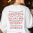 Christmas Alphabet Candy Cane Teachers Students Candy Cane For Men Women Kids Women's Sweatshirt Back Print White