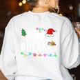 Is It Christmas Break Yet Teacher Xmas Light Santa Hat Women's Sweatshirt Back Print White Is It Christmas Break Yet Teacher Xmas Light Santa Hat Women's Sweatshirt Back Print White