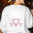 Christmas Candy Cane Work Of Heart Fourth 4th Grade Teacher Women's Sweatshirt Back Print White Christmas Candy Cane Work Of Heart Fourth 4th Grade Teacher Women's Sweatshirt Back Print White