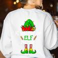 Christmas Kindergarten Elf Squad Teacher Student Women's Sweatshirt Back Print White Christmas Kindergarten Elf Squad Teacher Student Women's Sweatshirt Back Print White