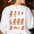 Christmas Math Teacher Equation Gingerbread With Santa Hat Men Women Women's Sweatshirt Back Print White