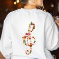 Christmas Musical Note Music Lover Teacher Sing Carols Jesus Women's Sweatshirt Back Print White Christmas Musical Note Music Lover Teacher Sing Carols Jesus Women's Sweatshirt Back Print White