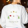 Christmas Be Nice To The Teacher Santa Is Watching Xmas Women's Sweatshirt Back Print White Christmas Be Nice To The Teacher Santa Is Watching Xmas Women's Sweatshirt Back Print White