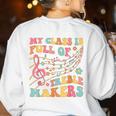 My Class Is Full Of Treble Makers Funny Music Teacher Groovy Men Women Girls Kids Women's Sweatshirt Back Print White My Class Is Full Of Treble Makers Funny Music Teacher Groovy Men Women Girls Kids Women's Sweatshirt Back Print White