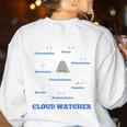 Cloud Watcher Cloud Types Science Student Teacher Cute Faces Women's Sweatshirt Back Print White
