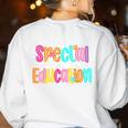 Color Special Education Squad Groovy Dream Team SPED Teacher Women's Sweatshirt Back Print White Color Special Education Squad Groovy Dream Team SPED Teacher Women's Sweatshirt Back Print White