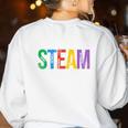 Colorful Steam Letters For Steam Program Teacher And Student Women's Sweatshirt Back Print White