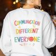 Communication ASL Teacher Deaf People ASL Interpreter Women's Sweatshirt Back Print White