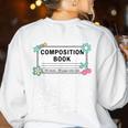 Composition Book Notebook Teachers Matching Group Halloween Women's Sweatshirt Back Print White Composition Book Notebook Teachers Matching Group Halloween Women's Sweatshirt Back Print White