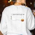 Composition Notebook Costume Adult Halloween For Teacher Women's Sweatshirt Back Print White Composition Notebook Costume Adult Halloween For Teacher Women's Sweatshirt Back Print White