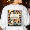 Composition Notebook Costume Teacher Matching Halloween Book Women's Sweatshirt Back Print White Composition Notebook Costume Teacher Matching Halloween Book Women's Sweatshirt Back Print White