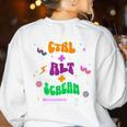 Computer Teacher Spooky Halloween Technology STEM Engineer Women's Sweatshirt Back Print White Computer Teacher Spooky Halloween Technology STEM Engineer Women's Sweatshirt Back Print White