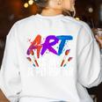 Cool Art For Men Women Art Teacher Artist Painter Superpower Women's Sweatshirt Back Print White Cool Art For Men Women Art Teacher Artist Painter Superpower Women's Sweatshirt Back Print White
