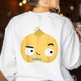 The Cool Bean Good Egg Teacher Halloween Costume Food Group Women's Sweatshirt Back Print White The Cool Bean Good Egg Teacher Halloween Costume Food Group Women's Sweatshirt Back Print White