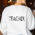 Cow Print For Elementary School First Grade Teachers Women's Sweatshirt Back Print White Cow Print For Elementary School First Grade Teachers Women's Sweatshirt Back Print White