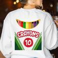 Crayon Box Fun Teacher Student Crayon Squad Halloween 2022 Women's Sweatshirt Back Print White Crayon Box Fun Teacher Student Crayon Squad Halloween 2022 Women's Sweatshirt Back Print White