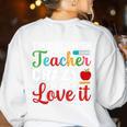 Crazy Teacher Men Women School Teachers Women's Sweatshirt Back Print White Crazy Teacher Men Women School Teachers Women's Sweatshirt Back Print White