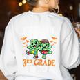 Creepin It Real Monster School 3rd Grade Teacher Halloween Women's Sweatshirt Back Print White