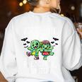 Creepin It Real Monster School Preschool Teacher Halloween Women's Sweatshirt Back Print White
