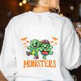 Creepin It Real Monster School Teacher Principal Halloween Women's Sweatshirt Back Print White Creepin It Real Monster School Teacher Principal Halloween Women's Sweatshirt Back Print White