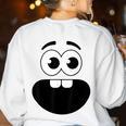 Creepy Carrots Face Teacher Halloween Costume Matching Women's Sweatshirt Back Print White Creepy Carrots Face Teacher Halloween Costume Matching Women's Sweatshirt Back Print White