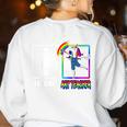 Cute Art Teacher Magical Dabbing Unicorn Artist Women's Sweatshirt Back Print White Cute Art Teacher Magical Dabbing Unicorn Artist Women's Sweatshirt Back Print White