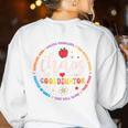 Cute Chaos Coordinator Teacher First Day Of School Women's Sweatshirt Back Print White Cute Chaos Coordinator Teacher First Day Of School Women's Sweatshirt Back Print White