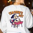 Cute Elementary School Student Dog Teacher's Pet Women's Sweatshirt Back Print White Cute Elementary School Student Dog Teacher's Pet Women's Sweatshirt Back Print White