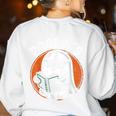 Cute Ghost Book Reading Books Lover Retro Halloween Teacher Women's Sweatshirt Back Print White